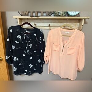 Two size large Maurices brand shirts, size large, gently worn.